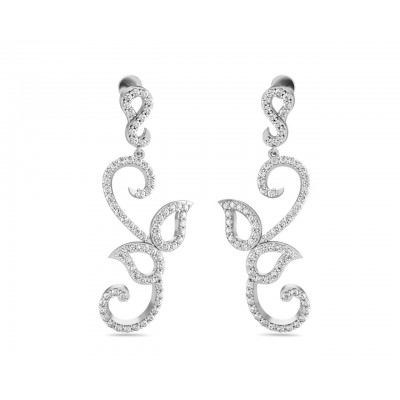 Flor Long diamond Earrings